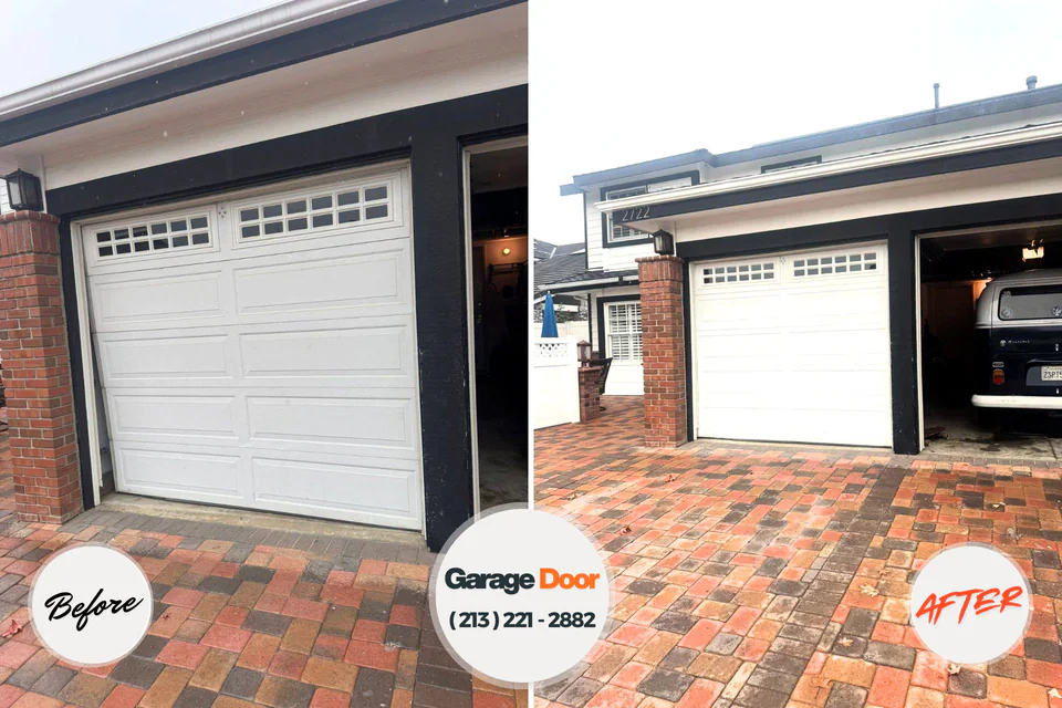 Before and after: garage door repair Lake Ketchum, WA